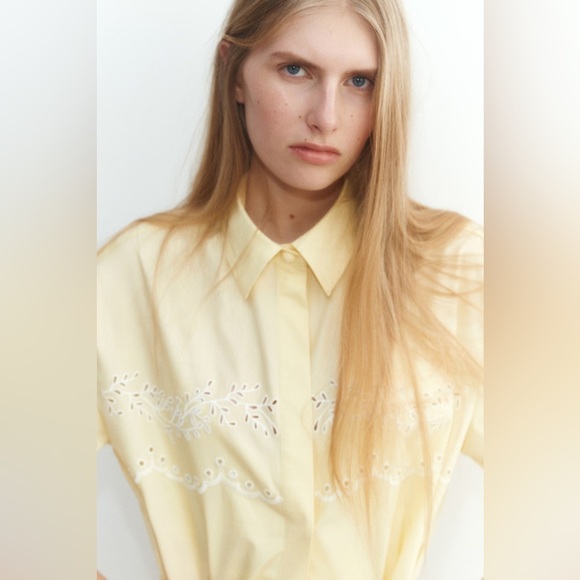 NWT H&M Eyelet-Embroidered Cotton Shirt & Shorts - Picture 7 of 11